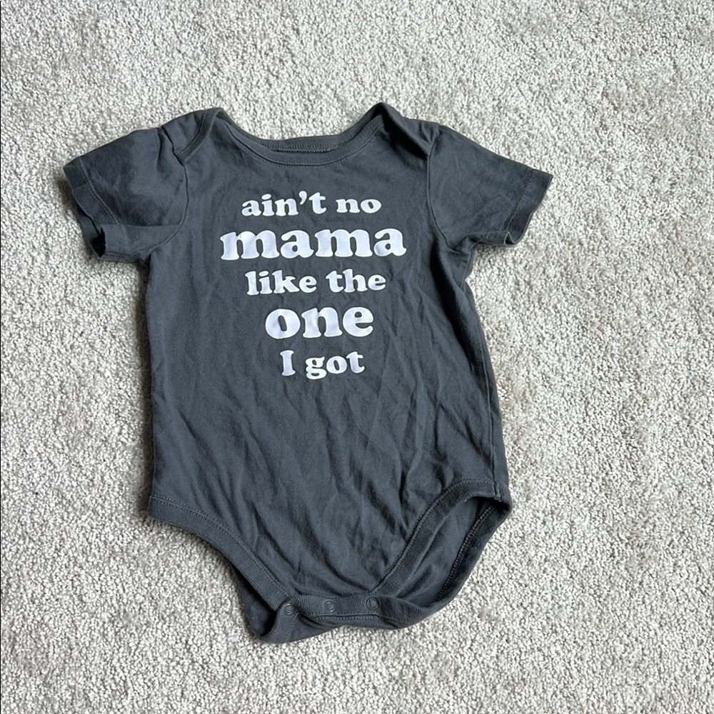 The Children's Place Gray and White Bodysuit with Playful Slogan
